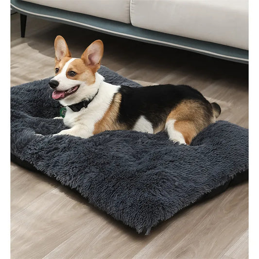 Long Plush Calming Pet Bed