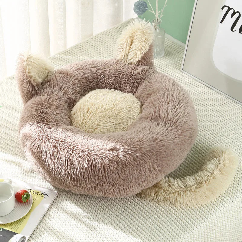 Warm Fleece Round Dog Bed